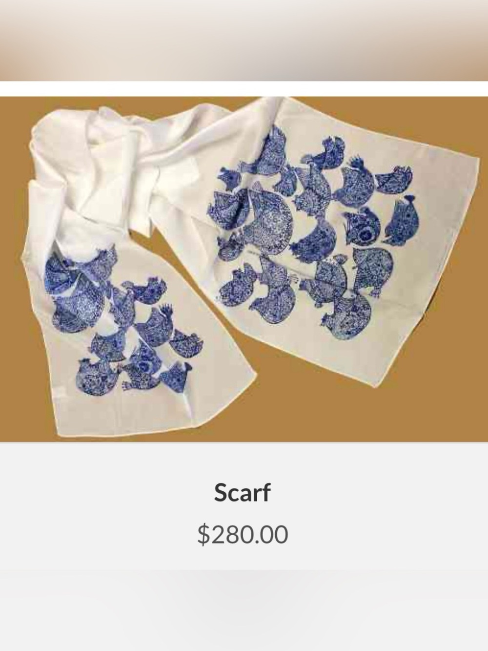Blue Bird 100% Silk Scarf